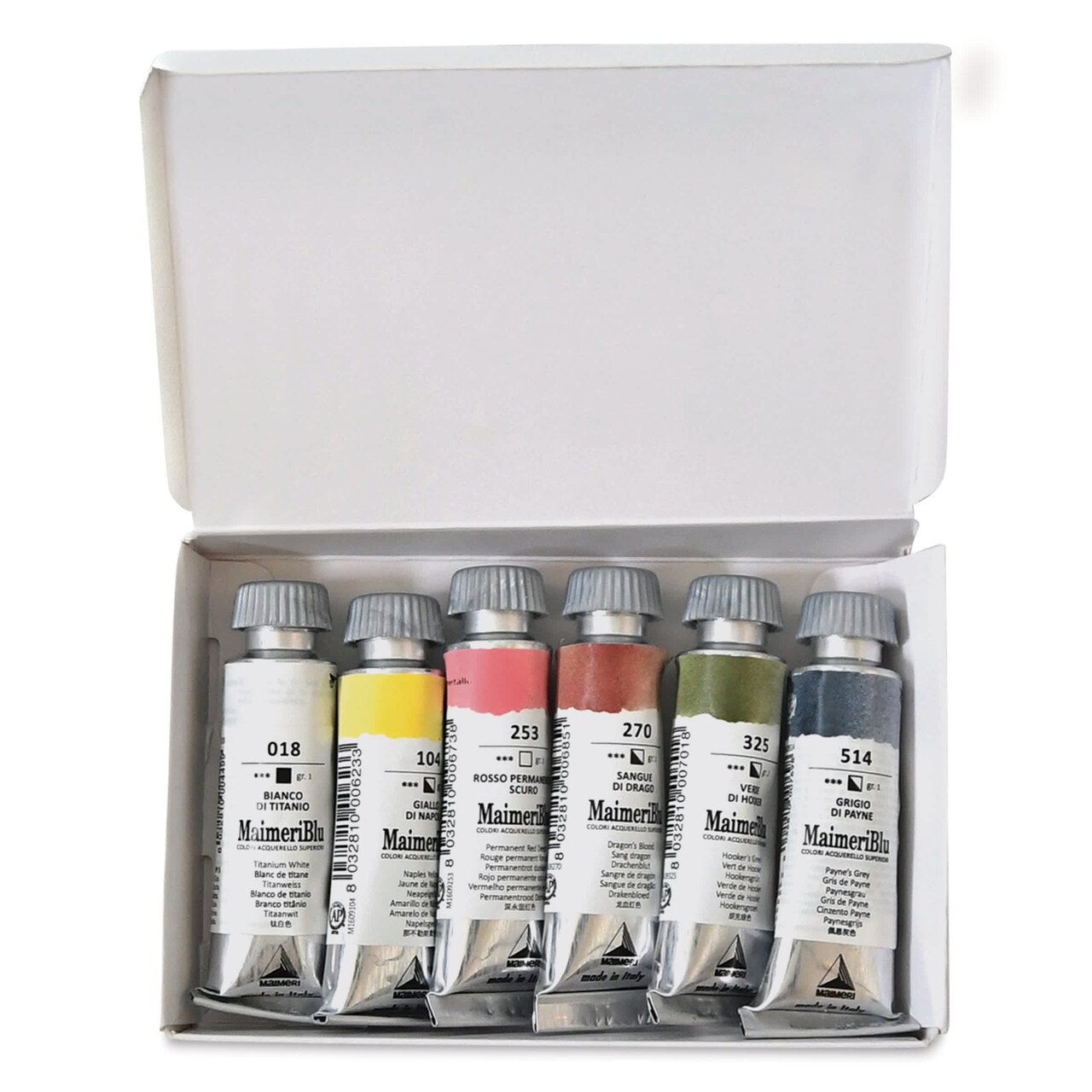 Maimeri Blu Artist Watercolors - Set of 6, Bloom Boldly with Sarah Simon TheMintGardener, 12 ml